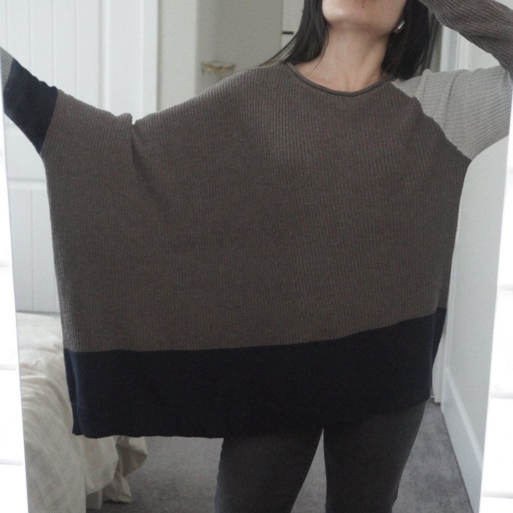 Silence + Noise Asymmetrical Color Block Sweater - image 6